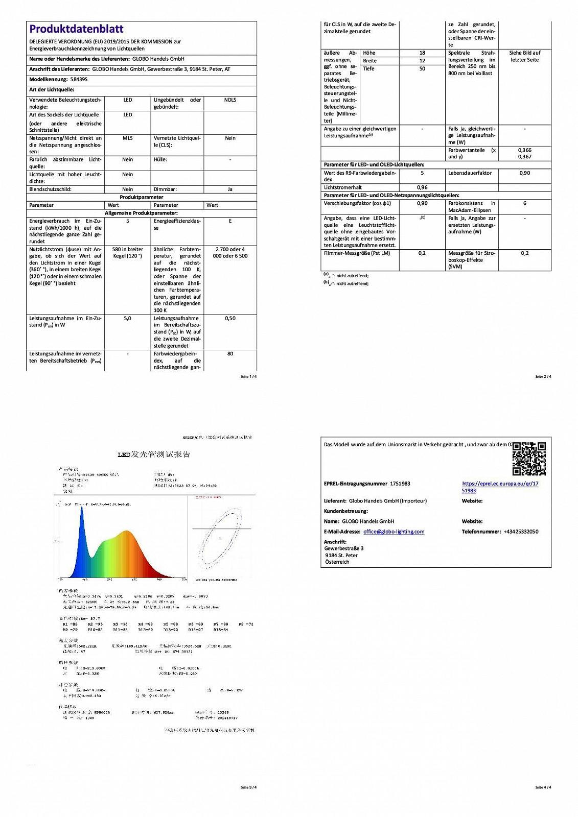Настольная лампа GLOBO Touch Movable LED Touch Dimmer CCT 5 Вт 570 лм 28 x 11.5 x 50 см Черная искусственная кожа, фото №10