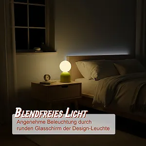 Настільна лампа Relaxdays Ceramic Base G9 21 x 11 cm Зелено-біла synthetic.ua - Фото 1