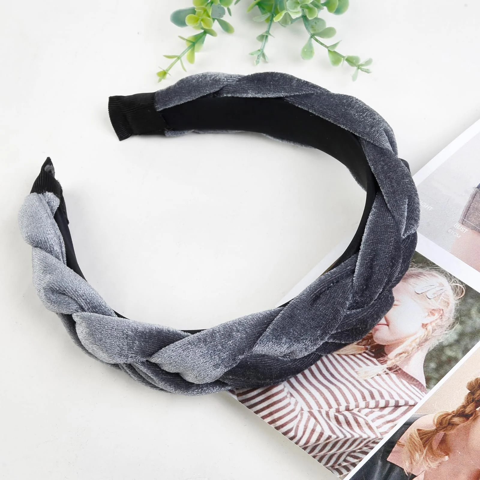 Бархатная Плетена Обруч Широкая, фото №5