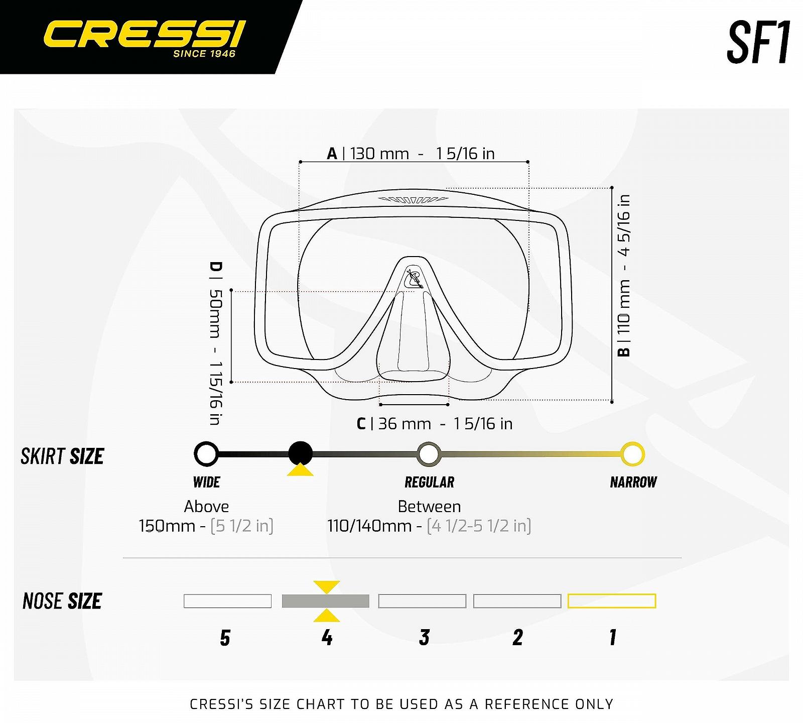 Маска CRESSI SF1, безрамная, для дайвинга и снорклинга, квадратный дизайн, взрослая, один размер, фото №5
