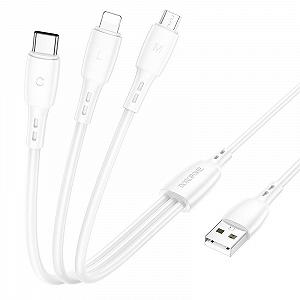 Дата кабель Borofone BX71 USB to 3in1 1m synthetic.ua - Фото 1