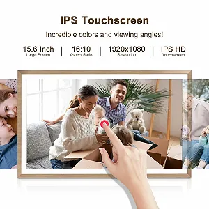 Цифровая фоторамка Frameo 15.6 дюйма WiFi 1920 x 1080 FHD IPS Touchscreen 32 GB synthetic.ua - Фото 1