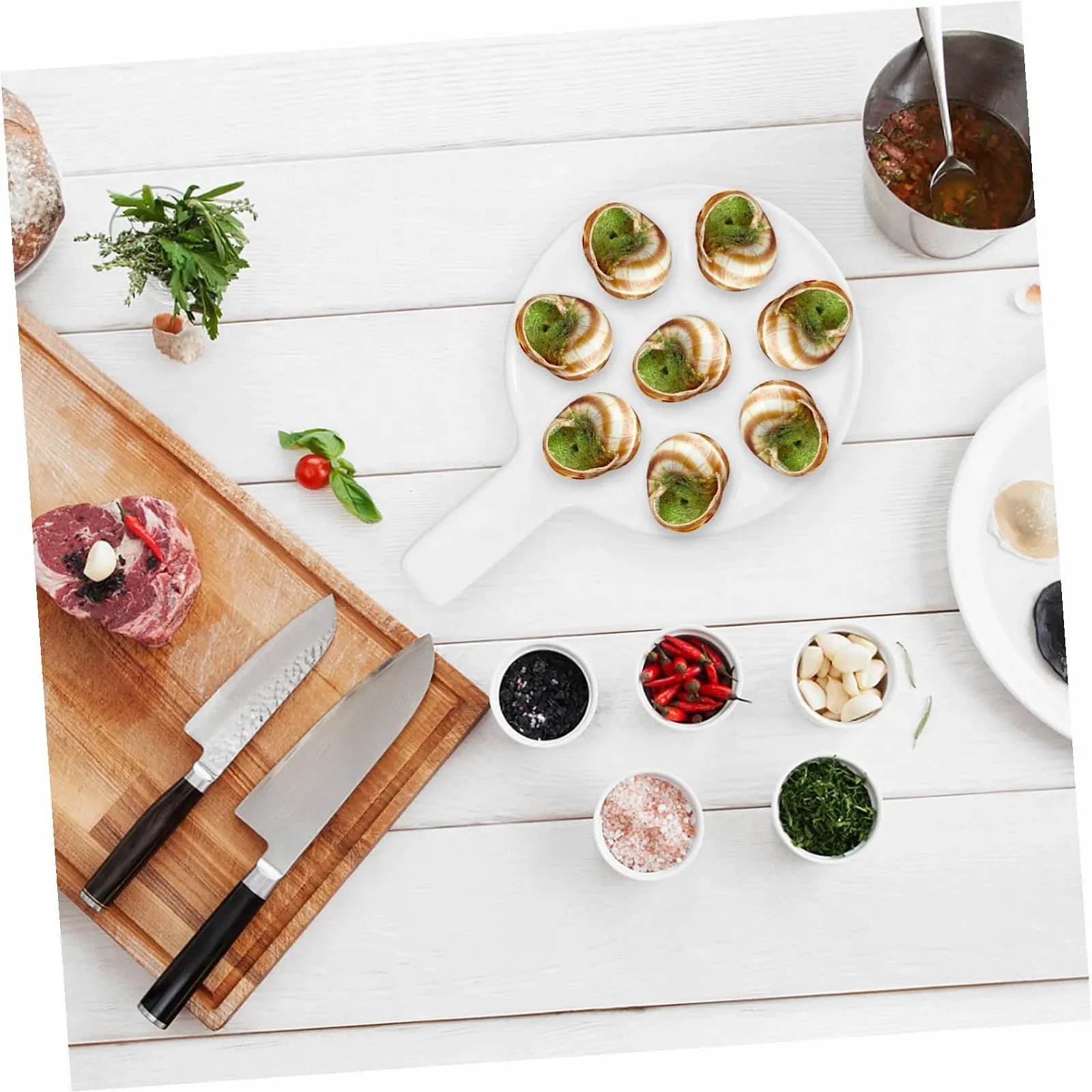 Форма для запекания улиток Gatuida Ceramic Grill керамическая термостойкая с ручками, фото №4