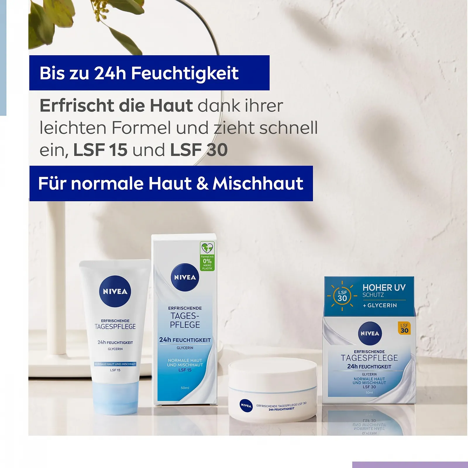 Денний крем для обличчя Nivea Essentials 24год зволоження для нормальної та комбінованої шкіри SPF 30 50 мл, фото №6