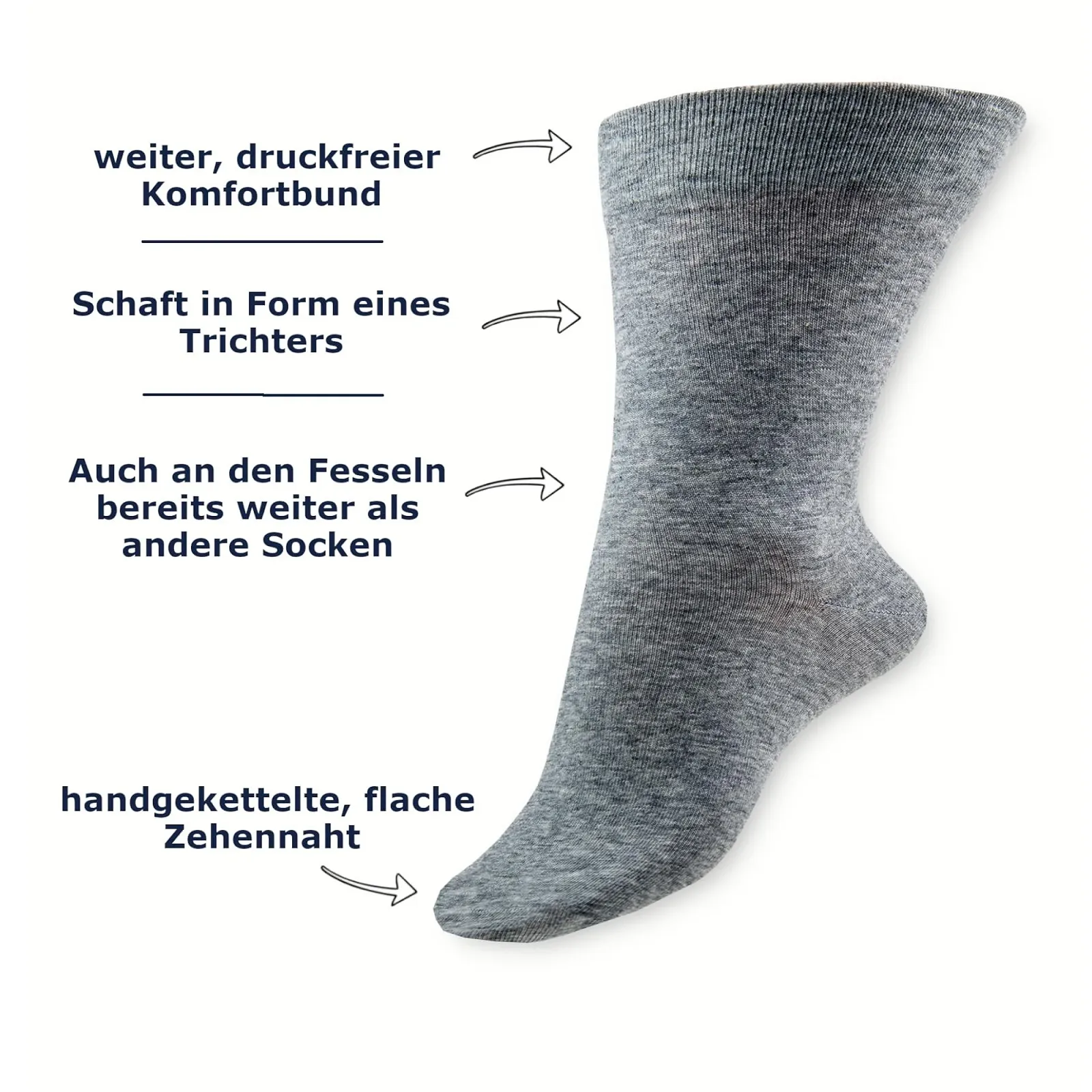 Носки Women's Health Extra Wide Shaft Vein Friendly 2 x 3 серые тона, фото №4