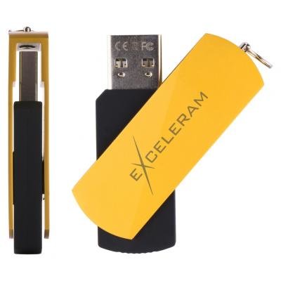 USB флеш-накопитель Exceleram 32GB P2 Series Yellow2/Black USB 2.0 EXP2U2Y2B32, фото №6
