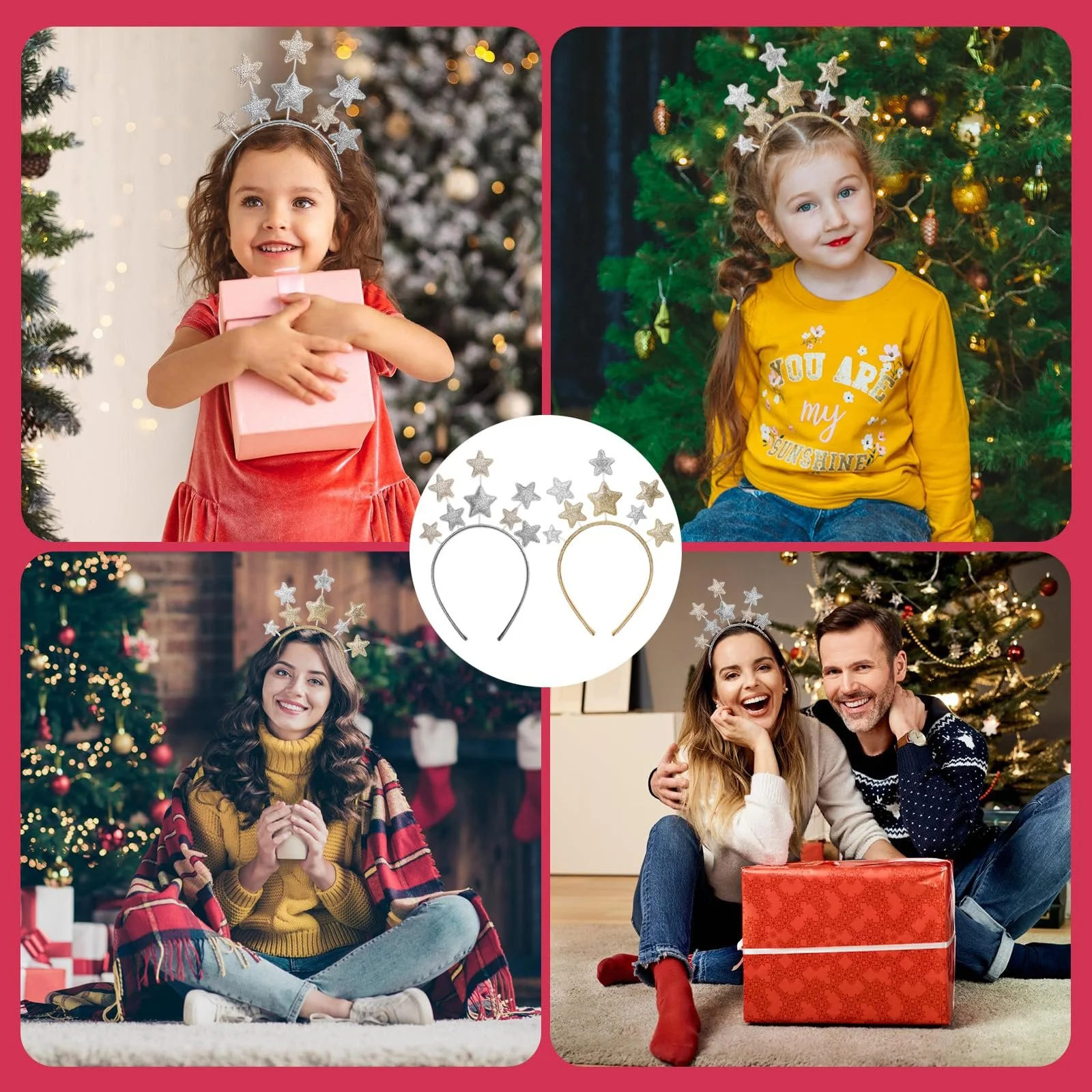 Обруч для волосся Зірка з блискітками, фото №7