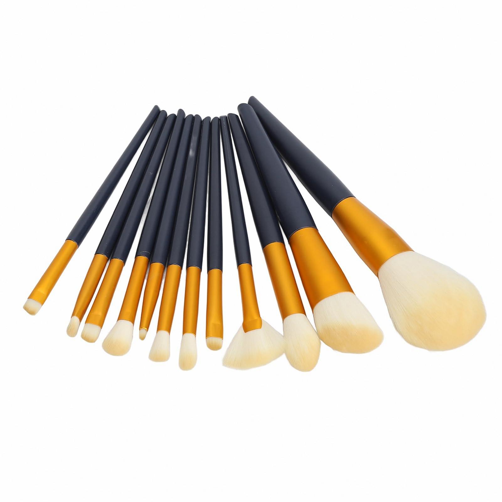 Комплект пензликів Makeup Powder Eyeshadow Blush 12 pcs з м'якими щетинками помаранчевий, фото №5