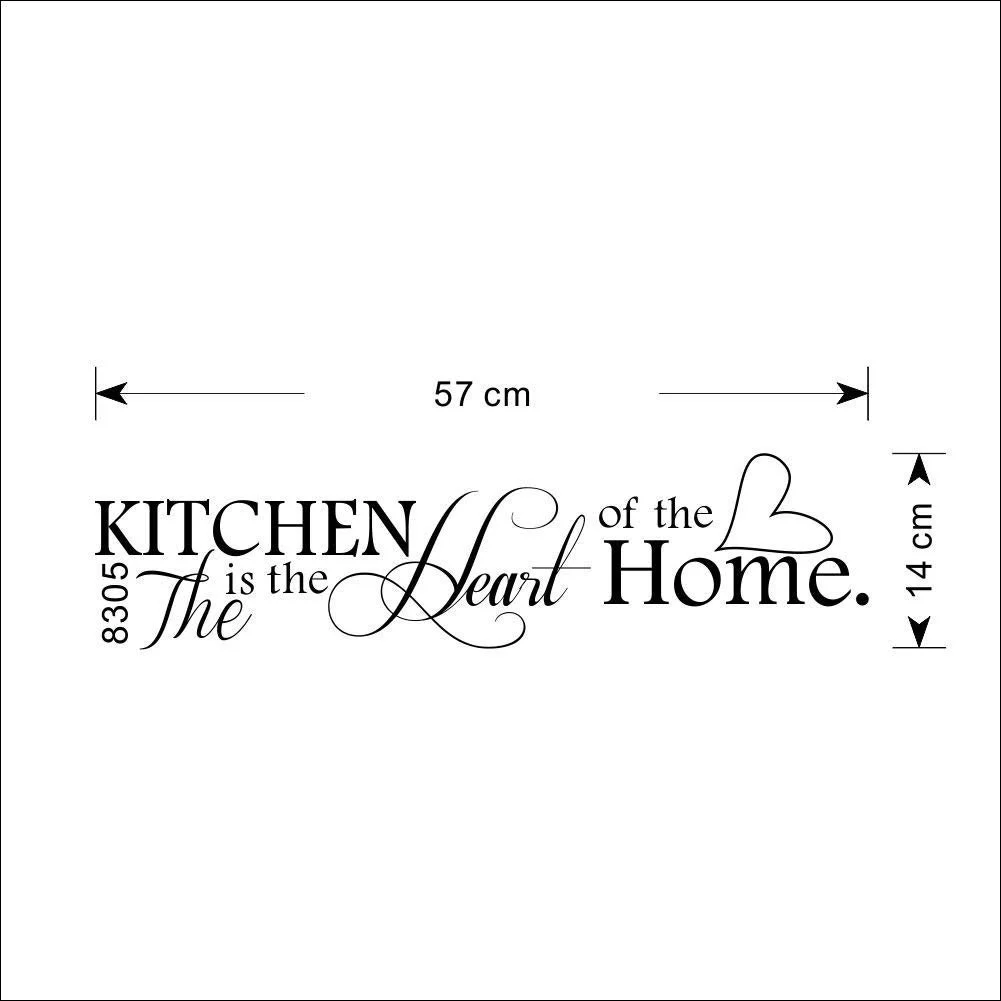 Наклейка на стену The Kitchen is The Heart of The Home Saying Quote, фото №3