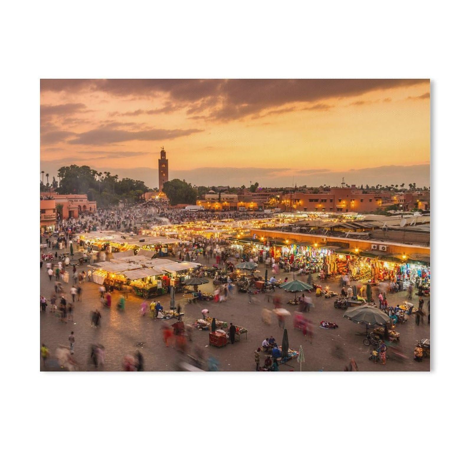 Пазл деревянный Evening Jamaa EL-Fna Marketplace, Marrakech, Morocco 1000 деталей 75 x 50 см, фото №1
