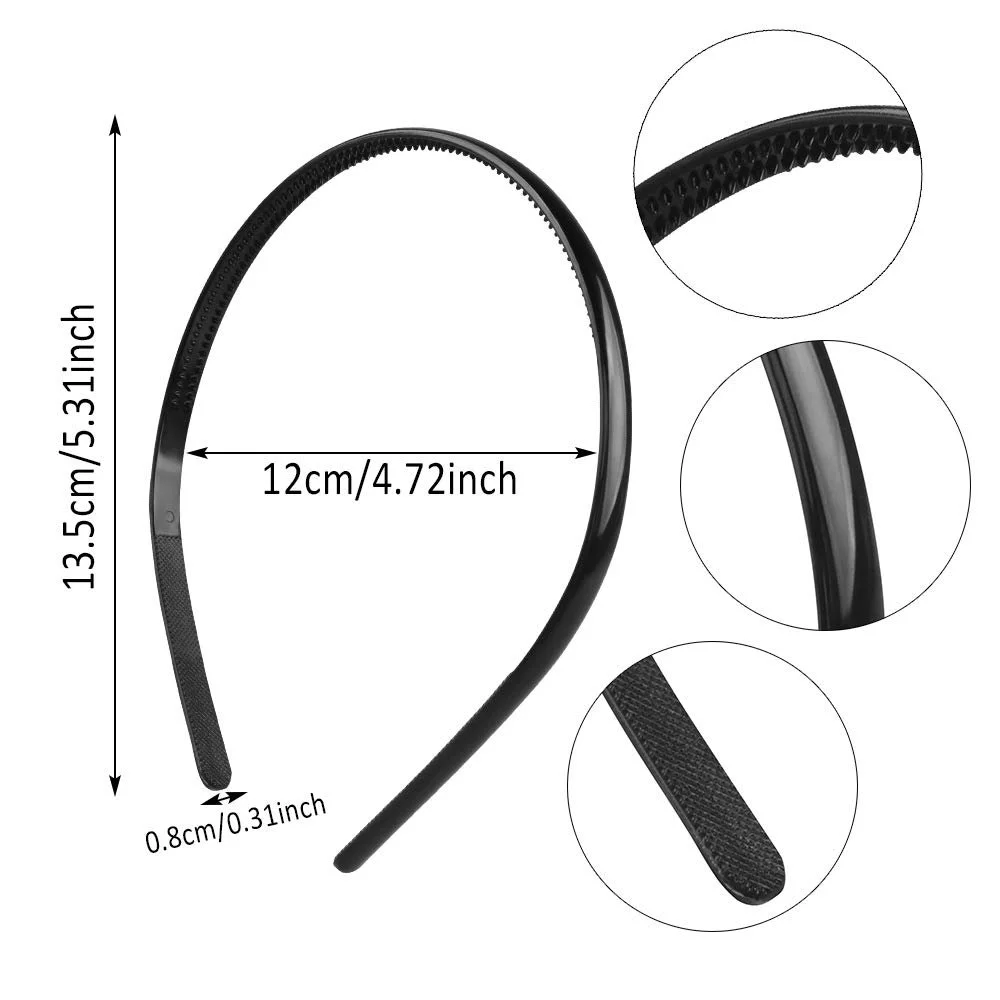 Обруч для волосся Пластик Чорний, 36 шт, фото №2