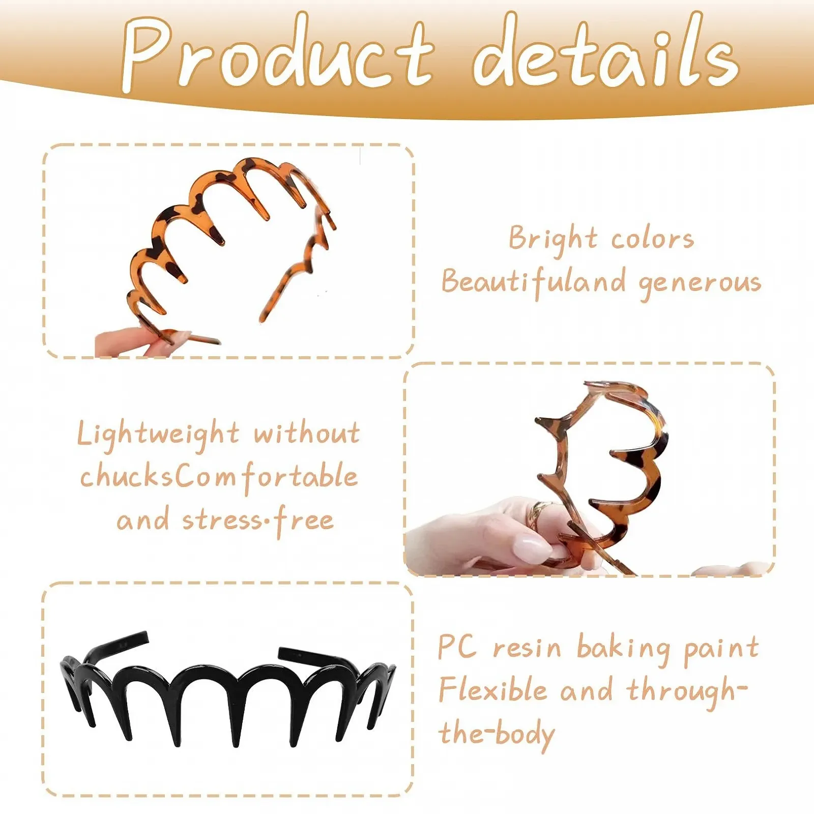 Набір з 2 зігзагоподібних обручів на голову, фото №3