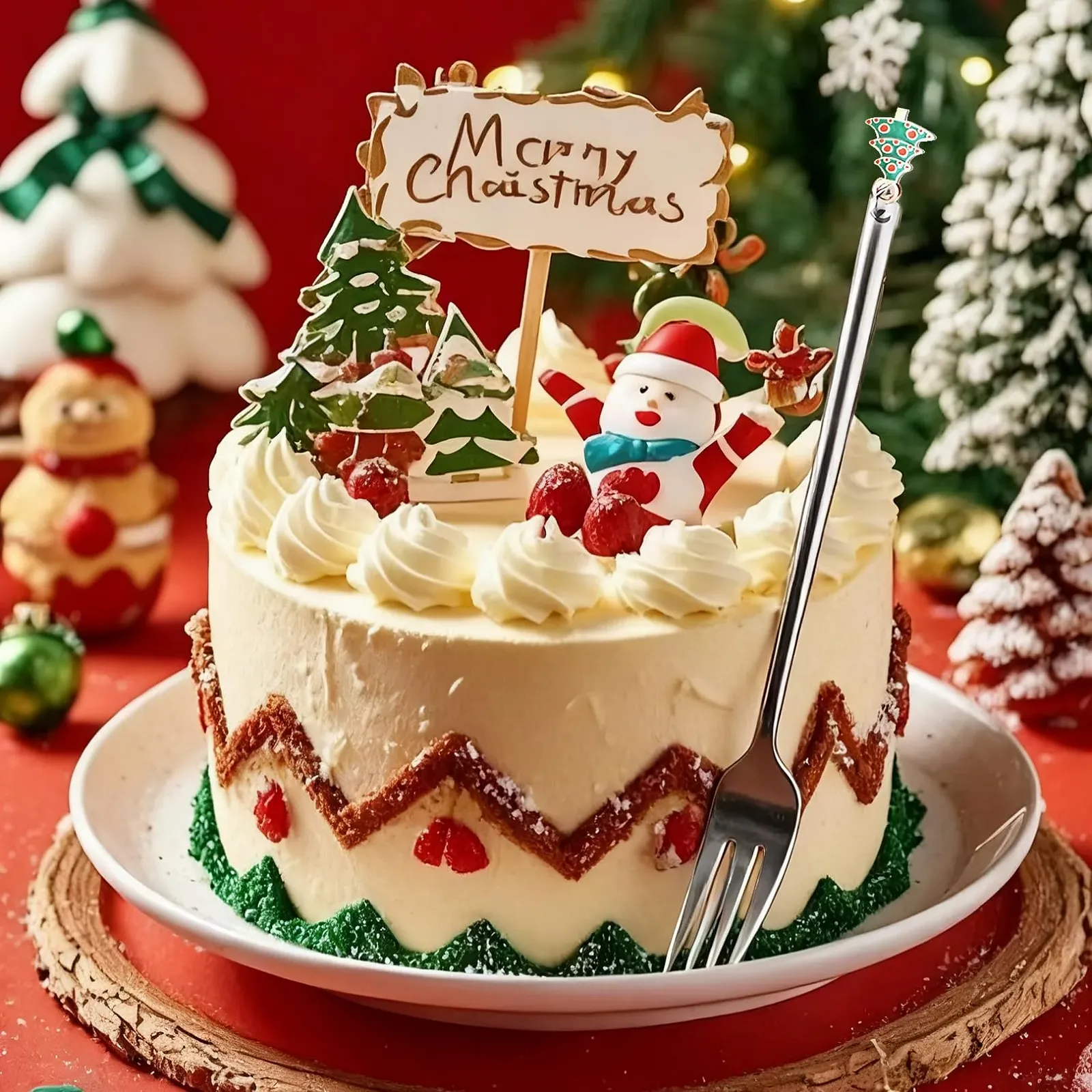 Різдвяні виделки 6 шт Срібні, фото №4