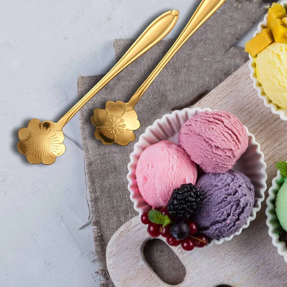 Ложка з нержавіючої сталі Золота Квітка Набір 20 штук, фото №7