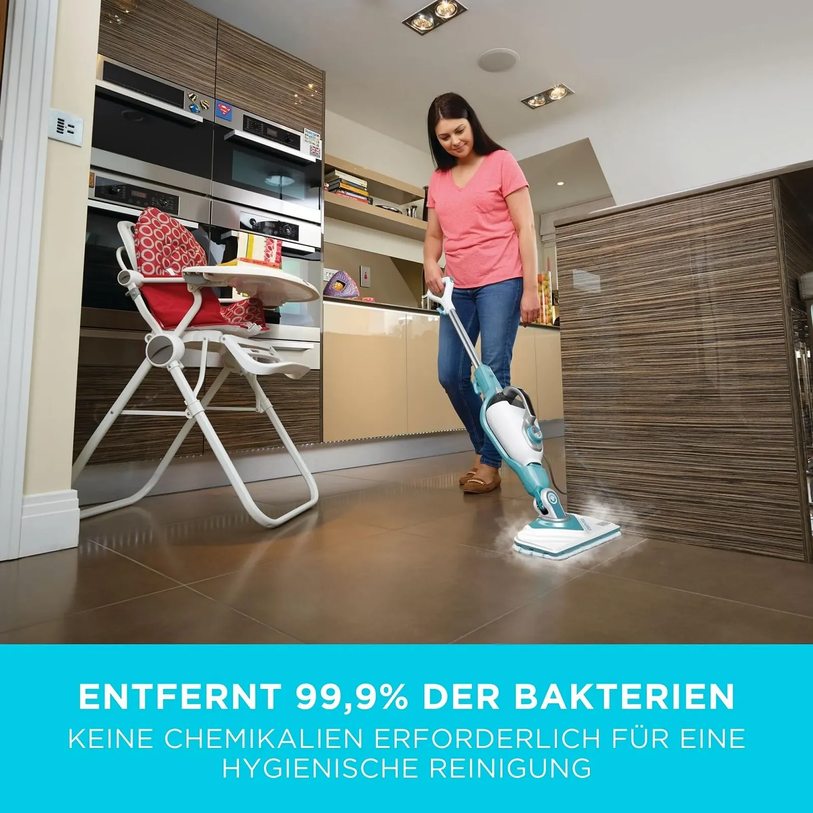 Парова швабра BLACK+DECKER BHSM166DSM-QS 2-в-1 SteaMitt з 11 аксесуарами, фото №4