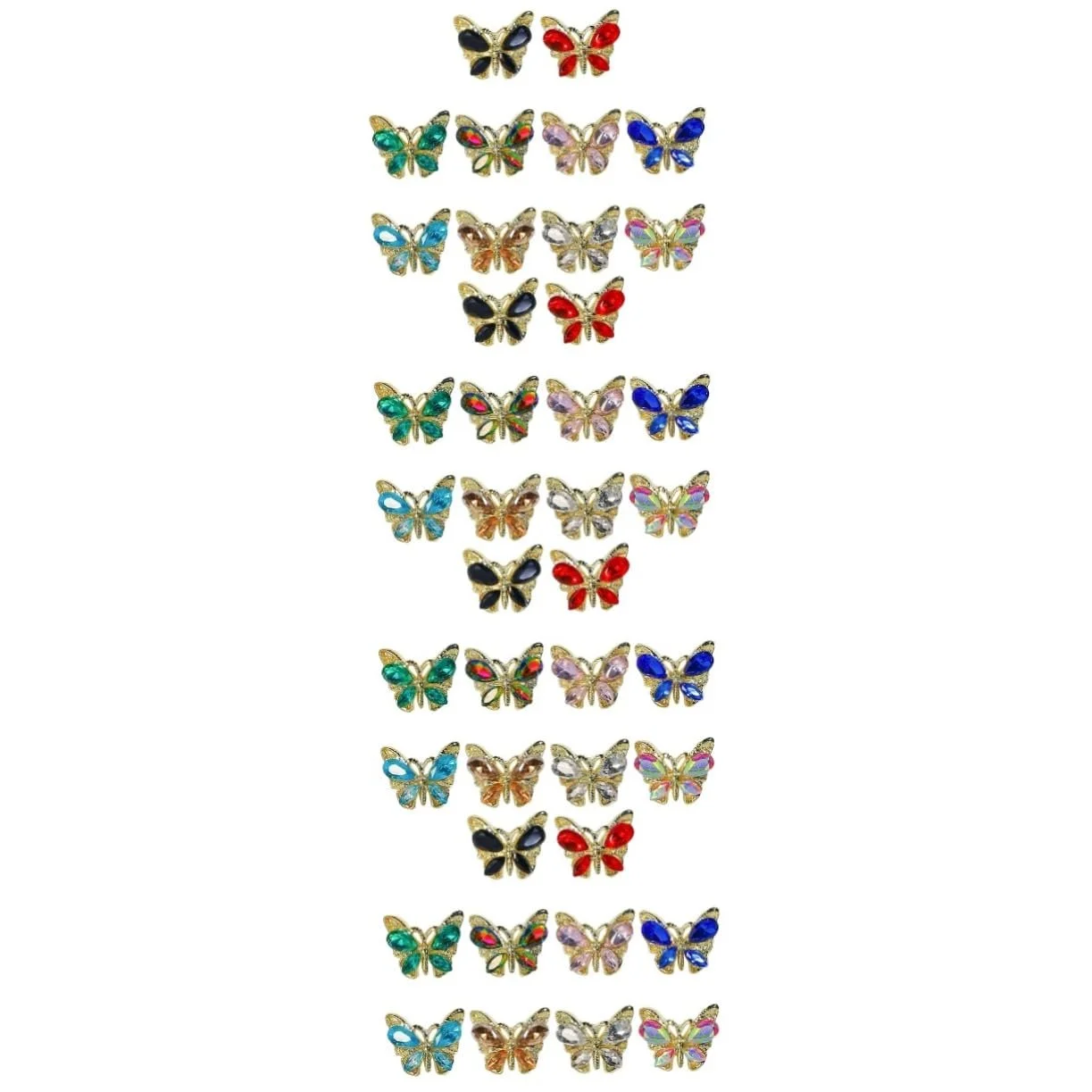 Украшения для ногтей Бабочка FRCOLOR 4 набора, 3D украшения для маникюра, 10 штук x 4, фото №1
