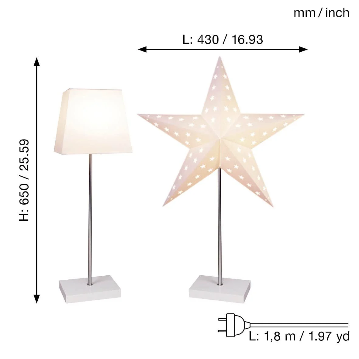 Настільна лампа Комбінована з абажуром та зіркою, фото №4