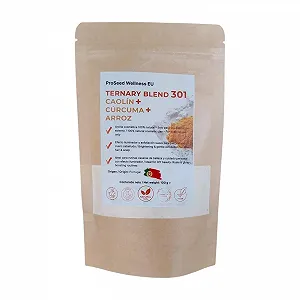 Маска для обличчя Освітлююча Ternary Blend White Kaolin Clay + Turmeric + Rice для плям та догляду за шкірою, 100% натуральна, 100 г - Фото 1