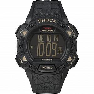 Чоловічий годинник Timex Expedition Shock CAT T49896, чорний циферблат, чорний гумовий ремінець - Фото 1