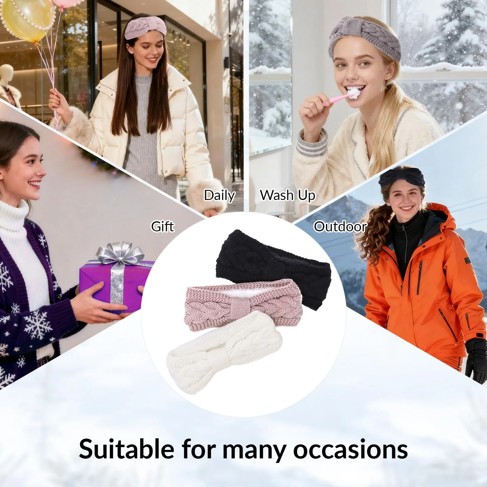 Зимові пов'язки на голову для жінок В'язана, фото №7