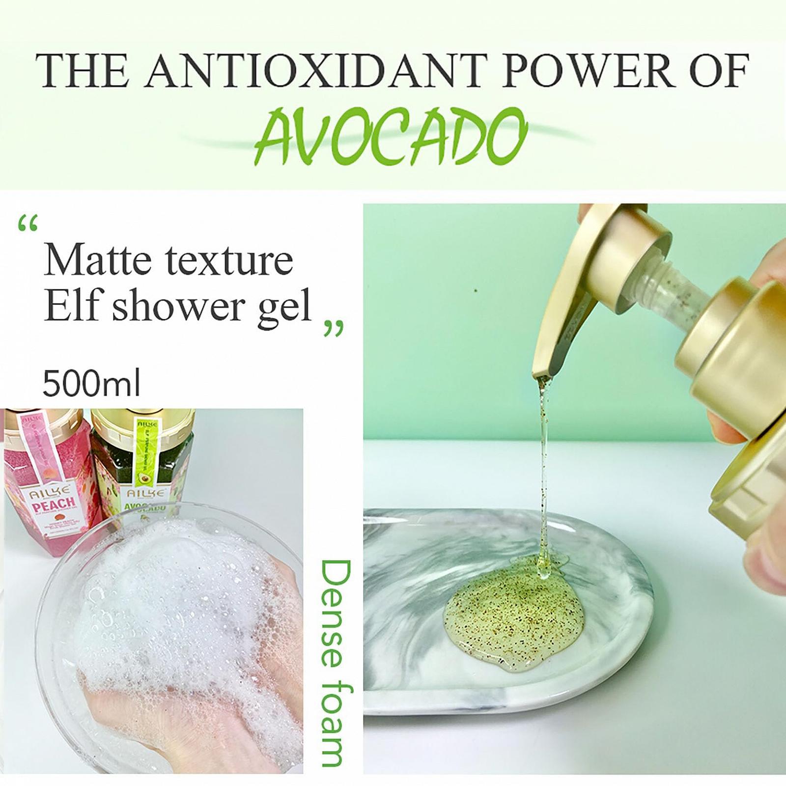 Гель для душу AILKE Magic Snow White 500 мл Зволожуючий з ароматом авокадо, фото №4