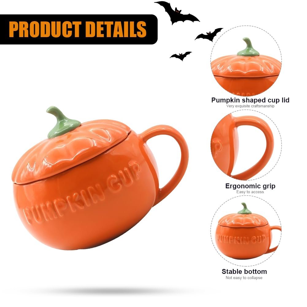 Кружка Керамическая Тыква 355 мл Оранжевый, фото №4