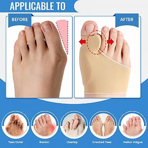 Шкарпетки для корекції Hallux Valgus, 1 пара, M (37-43), бандаж з силіконовими подушечками synthetic.ua - Фото 1