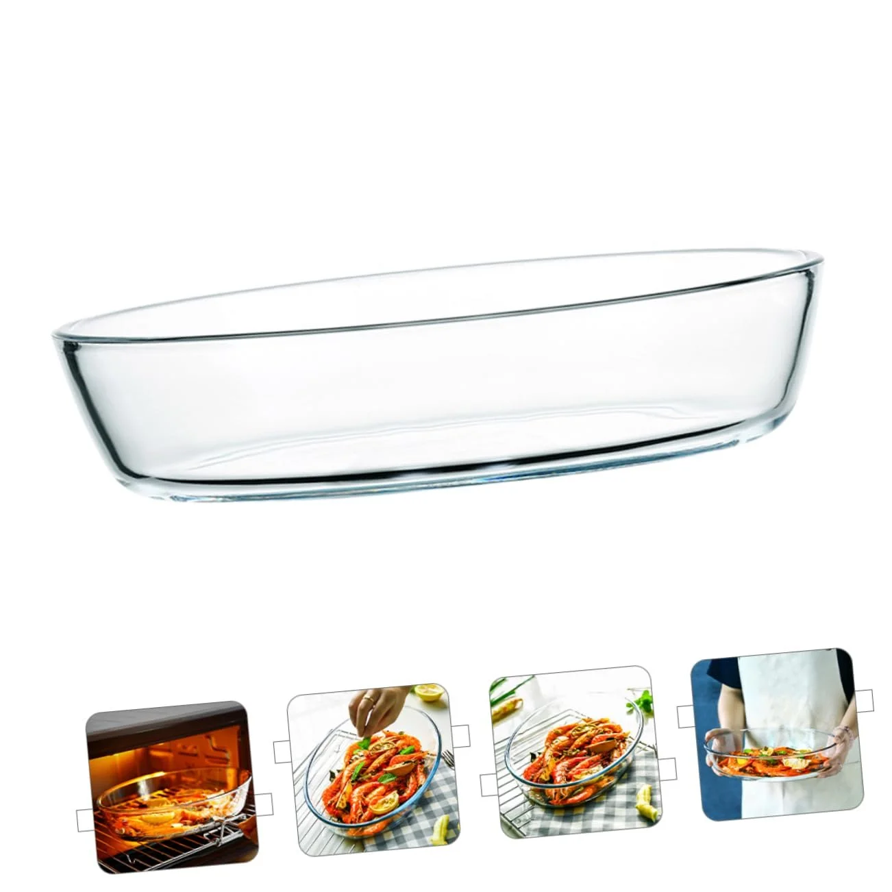 Форма для запекания овальная стеклянная термостойкая 2400 мл для микроволновой печи, фото №9