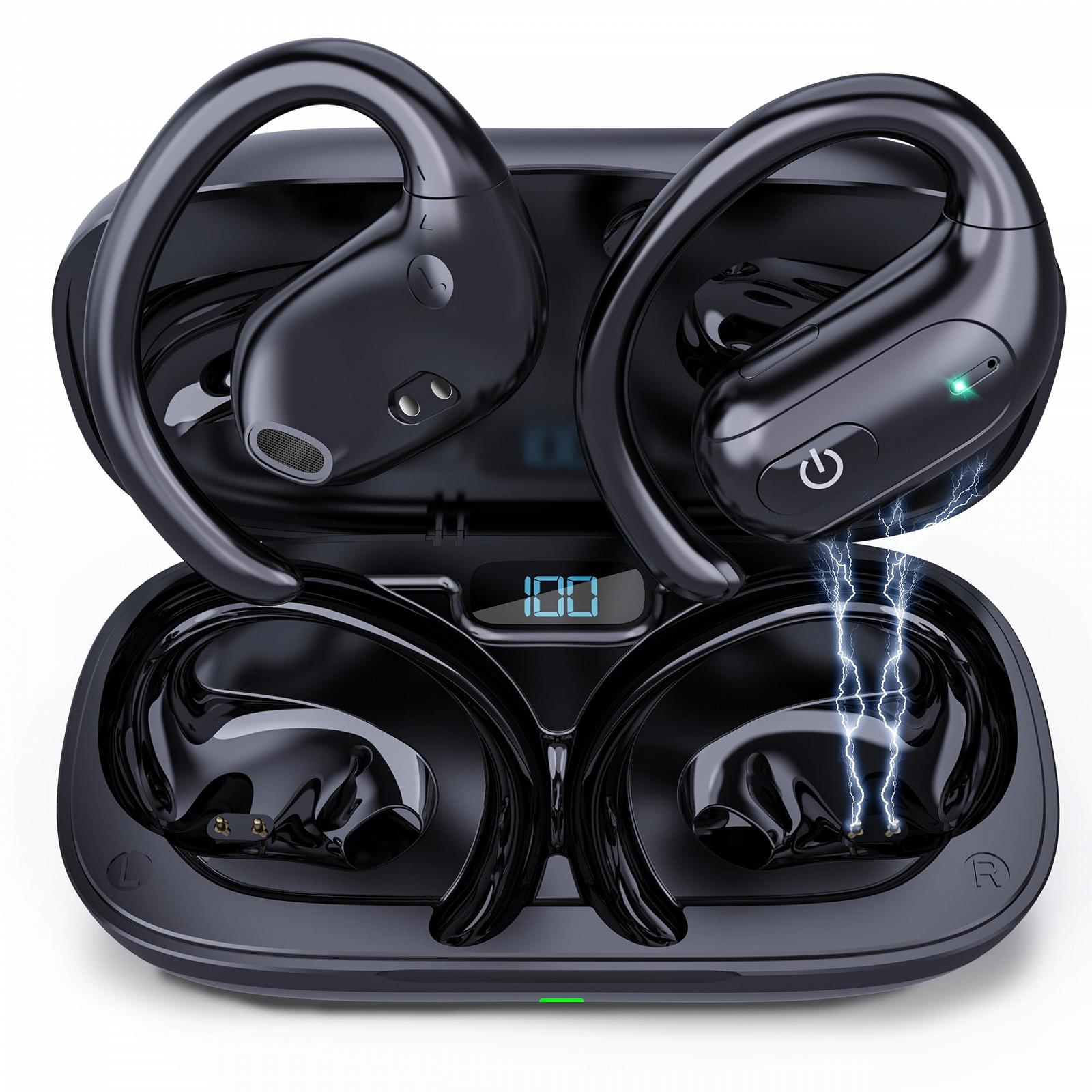 Навушники MONODEAL Bluetooth 5.3 Відкриті IPX5 Водонепроникні HiFi 50 годин Відтворення LED дисплей, фото №1