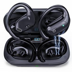 Навушники MONODEAL Bluetooth 5.3 Відкриті IPX5 Водонепроникні HiFi 50 годин Відтворення LED дисплей - Фото 1
