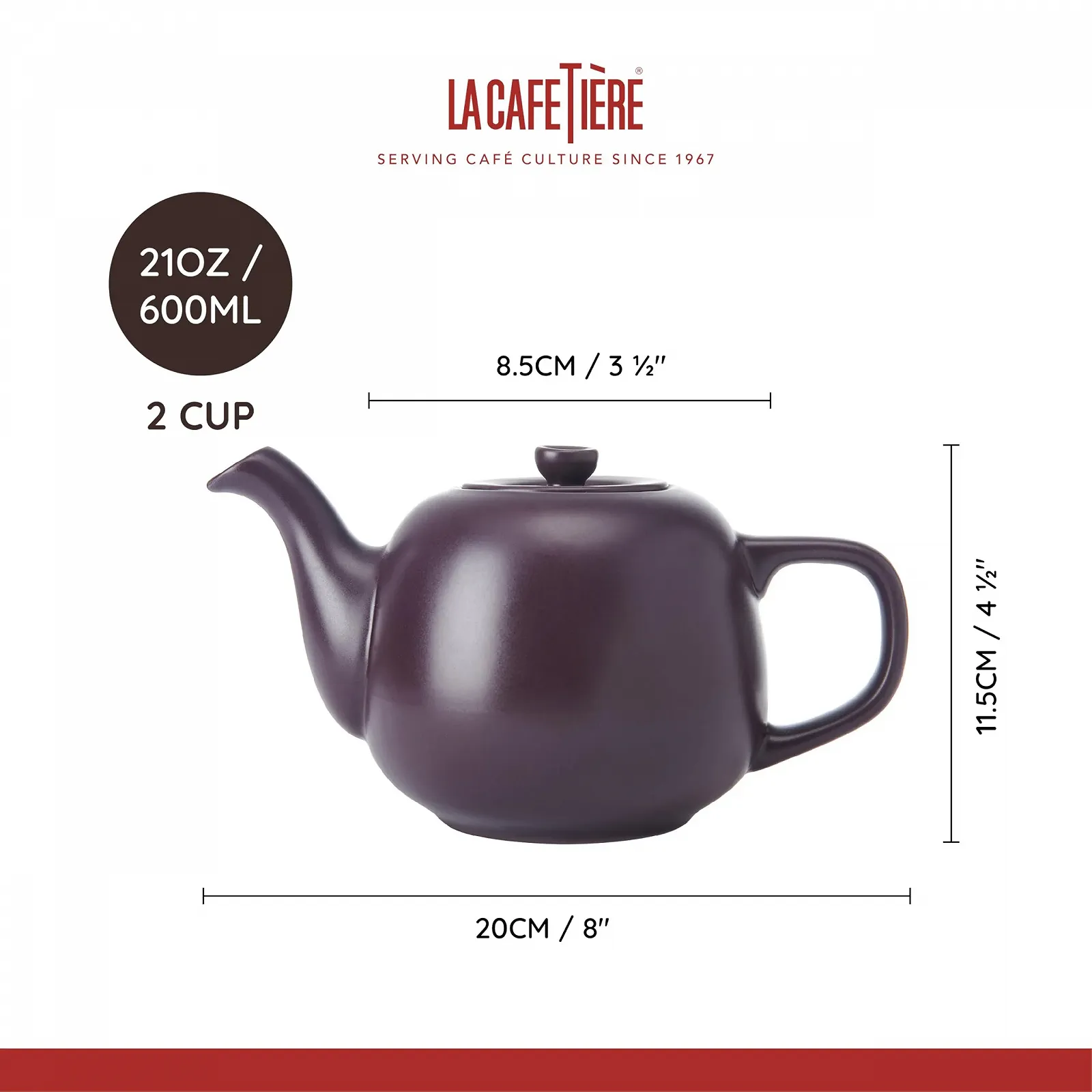 Чайник-заварник La Cafetière Classic Традиционный Фиолетовый 650 мл, фото №2