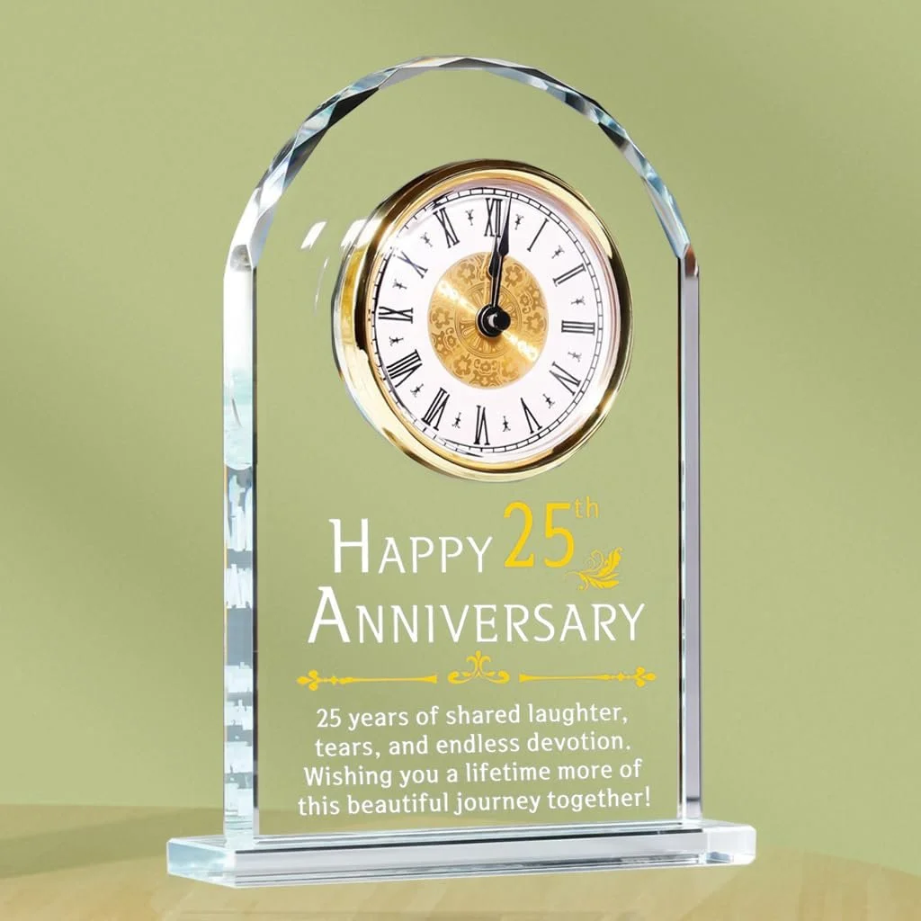 Настольные часы V".efa".".i 25th Anniversary Quartz Clock, 25 лет годовщины свадьбы, фото №1 Настольные часы V".efa".".i 25th Anniversary Quartz Clock, 25 лет годовщины свадьбы, фото №1