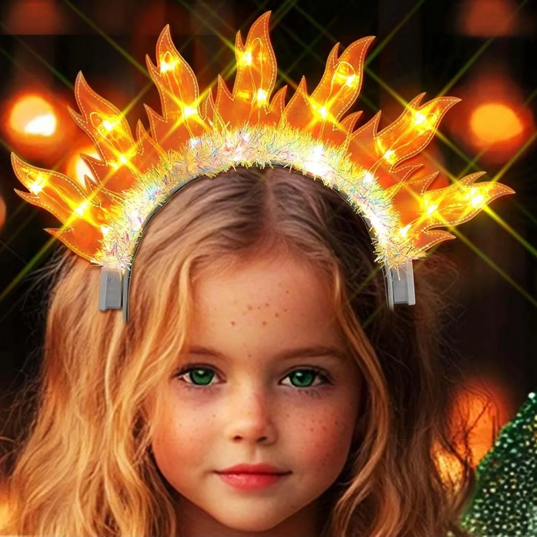 Світлодіодна Обруч на голову з ефектом вогню для фестивалю, фото №1