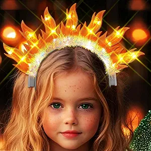 Светодиодный обруч на голову с эффектом огня для фестиваля - Фото 1