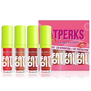 Блеск для губ Lip Oil 4 цвета, большая кисточка, увлажняющий, прозрачный, блестящий финиш (B) - Фото 1