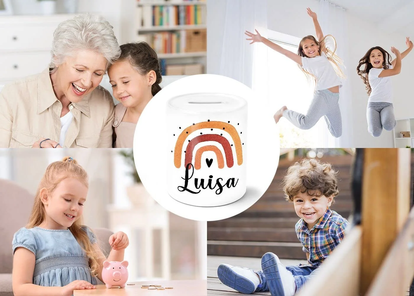 Скарбничка Веселка Персоналізована Керамічна, фото №5