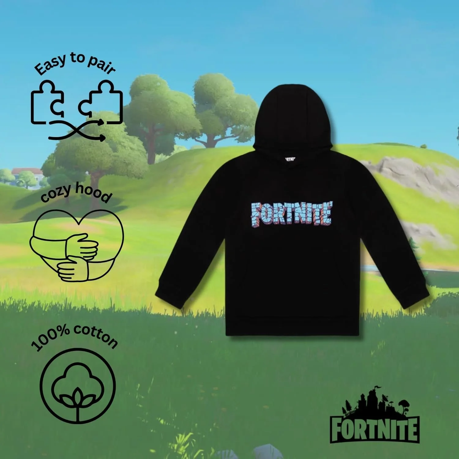 Худи Fortnite для мальчиков, удобный пуловер с капюшоном для мальчиков, фото №6