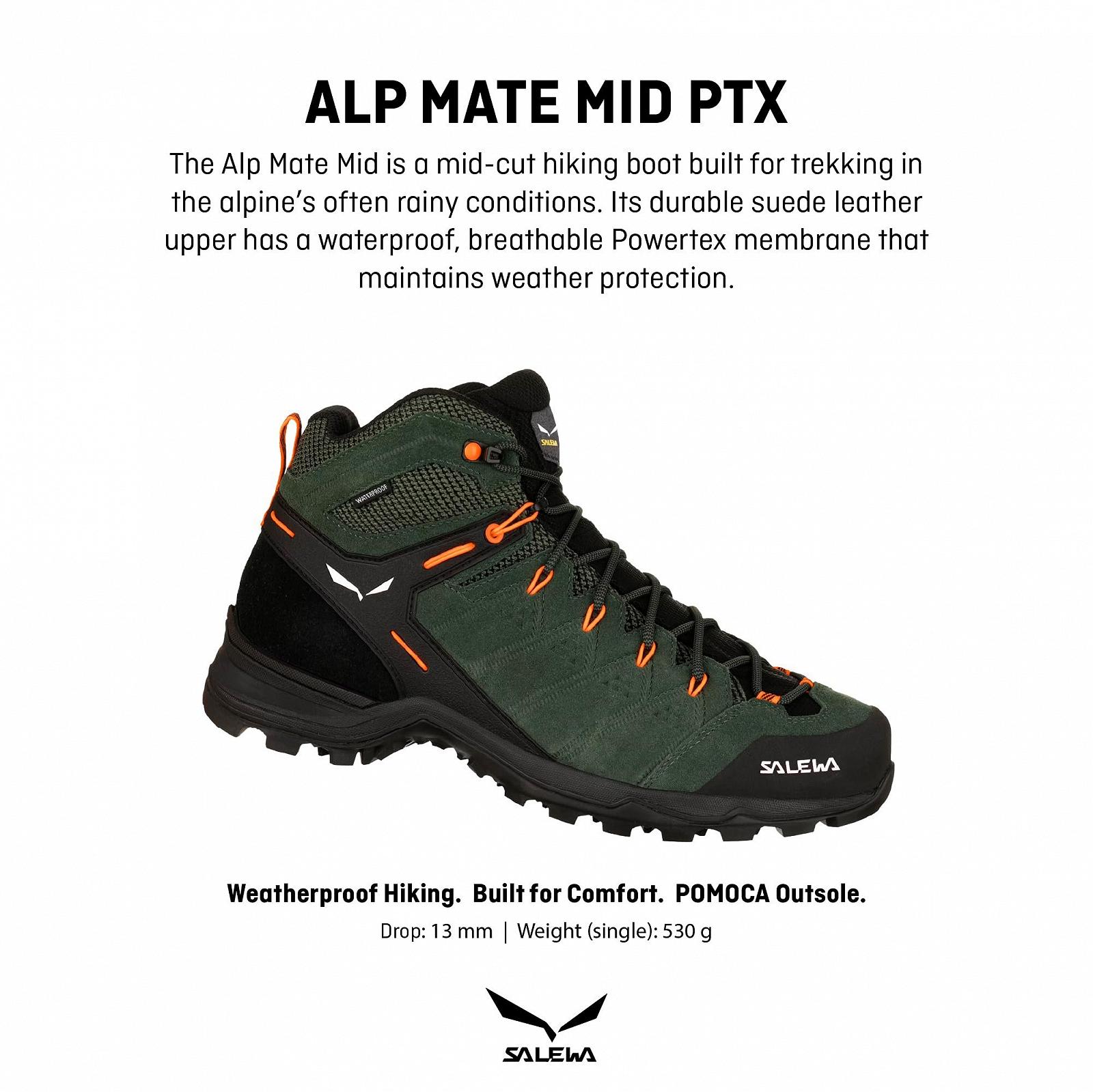Мужские Трекинговые Ботинки Salewa Alp Mate Mid PTX, фото №2