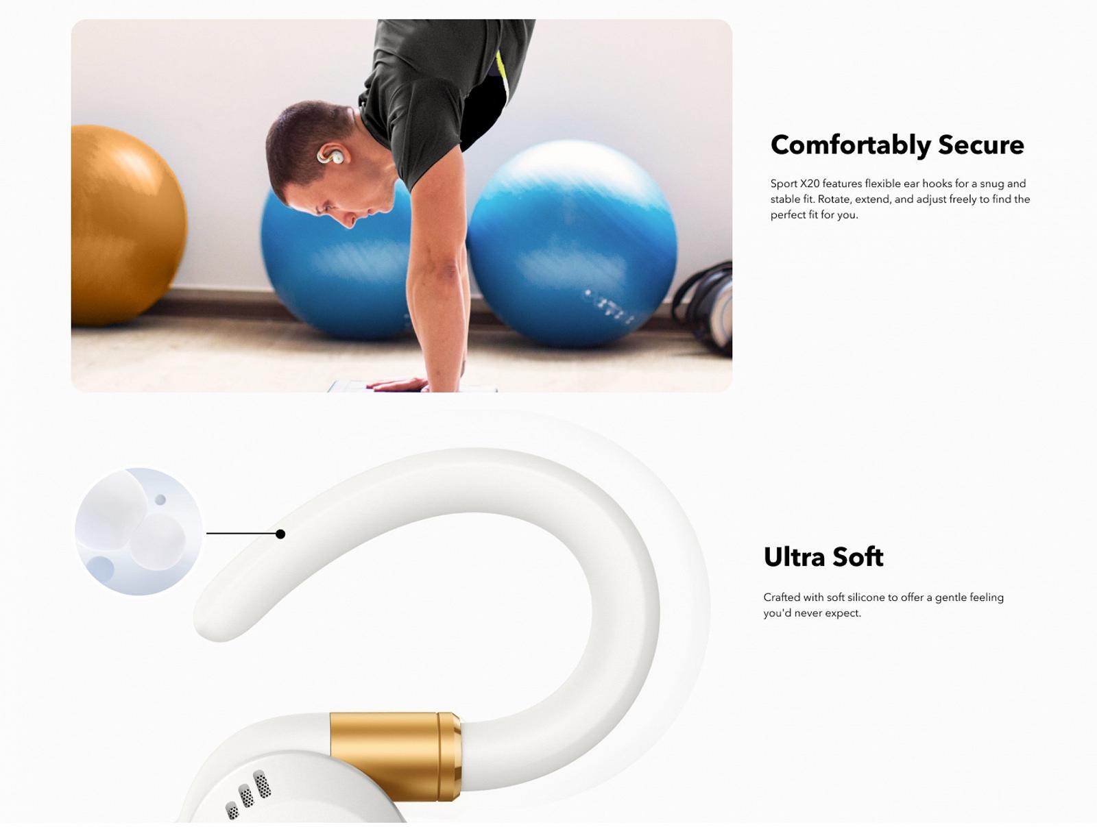 Навушники Anker Soundcore Sport X20 ANC White, фото №9