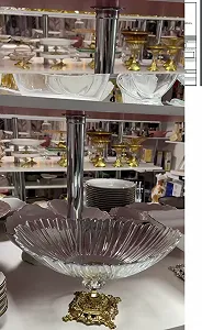 Цукерниця велика на золотій ніжці 33х26 см - Фото 1