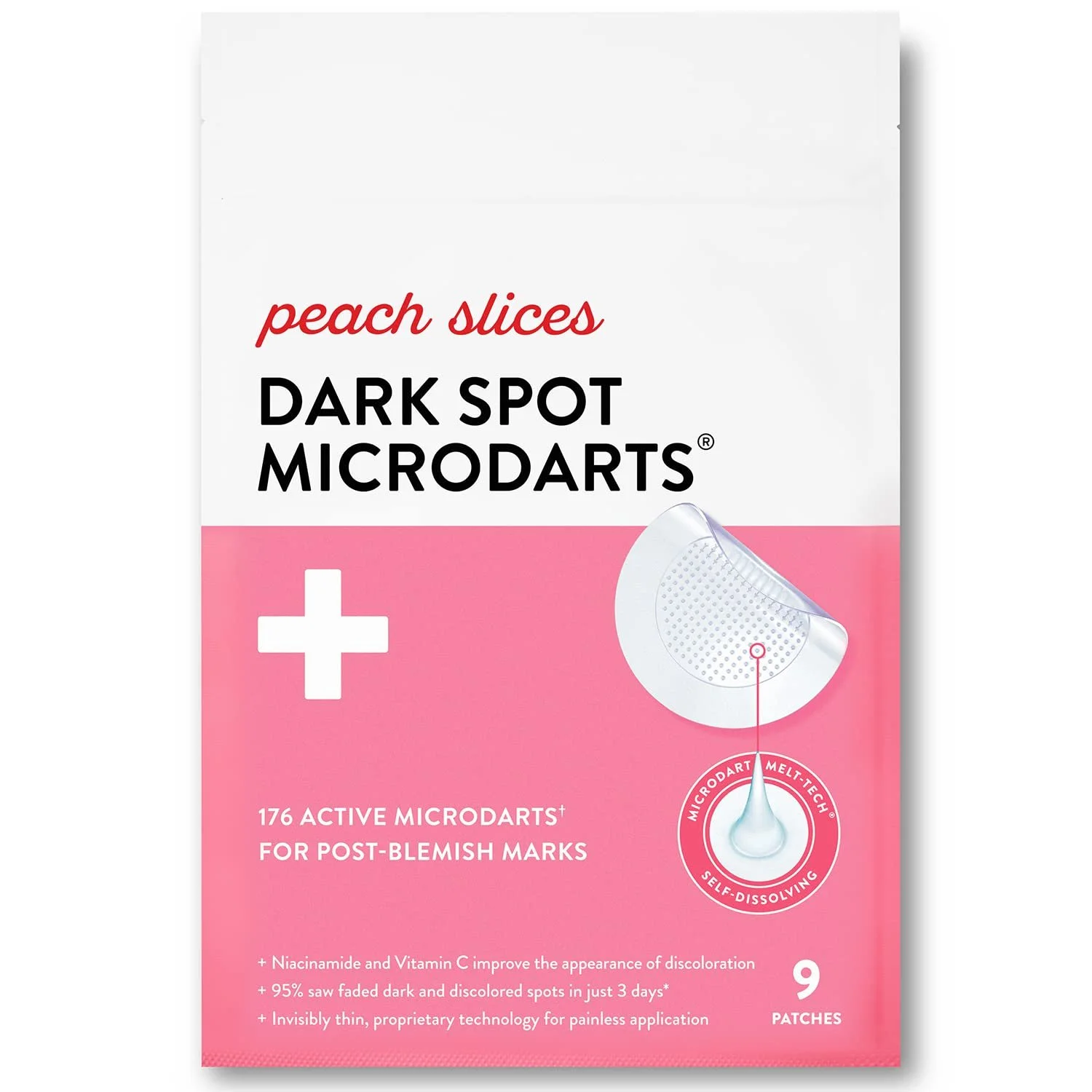 Патчи Peach Slices MicroDarts от темных пятен Ниацинамид, витамин C, гиалуроновая кислота и Cica | Веганские | 9 патчей, фото №1