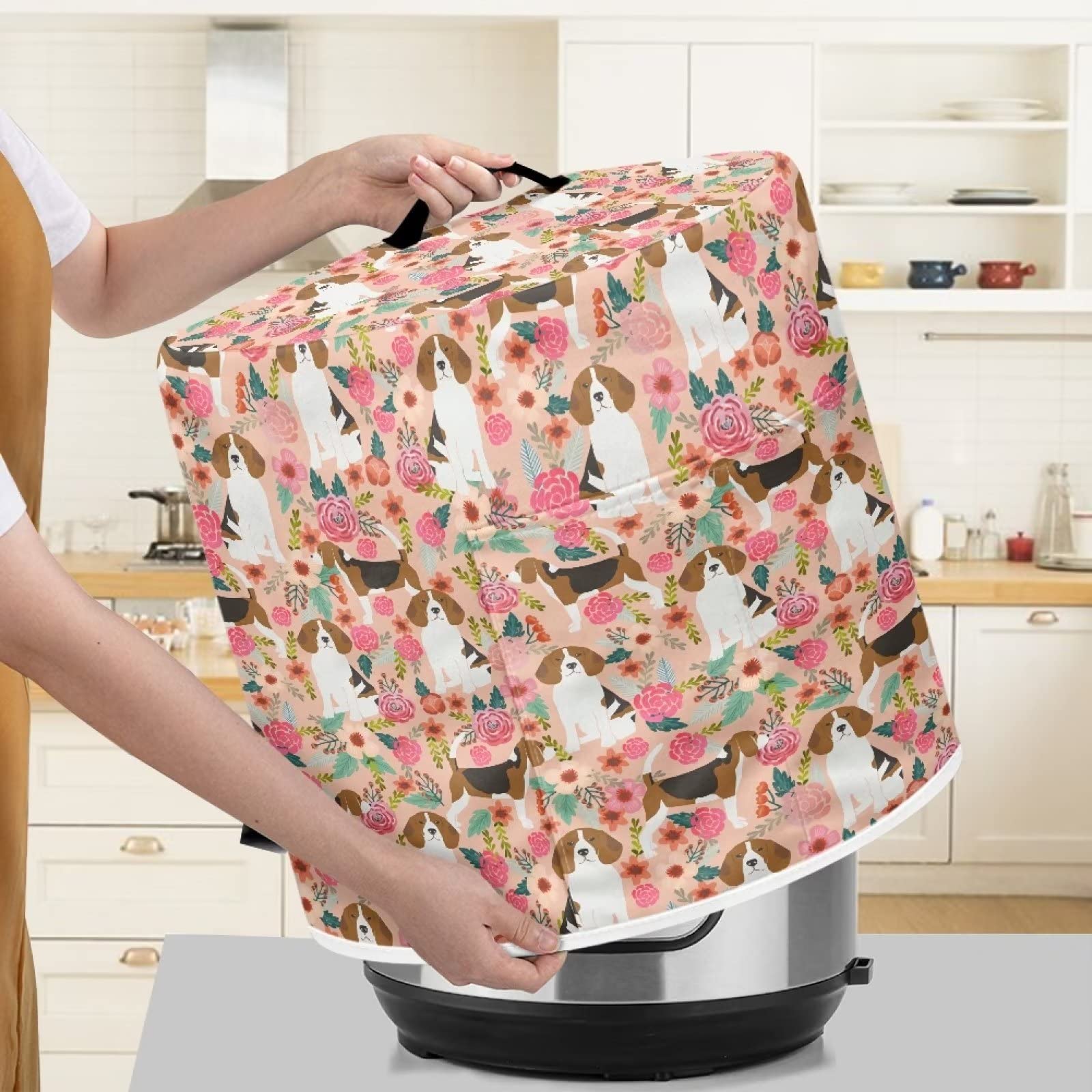 Чехол ZIATUBLES Slow Cooker Beagle Dog Floral Pattern 3 Quart, фото №4