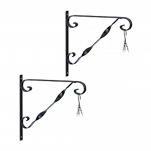 Кронштейны для подвесных корзин Relaxdays Набор 2 шт. 28 x 30 x 2 см Железо Черный - Фото 1