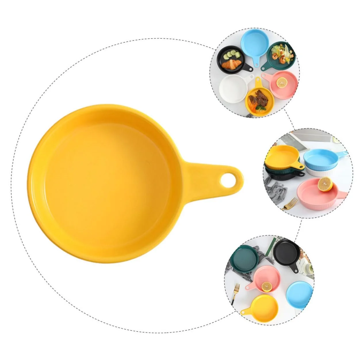 Форма для запікання керамічна з ручкою для хліба та запіканок Жовтий, фото №3