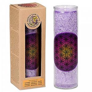 Свеча Stearin Candle Holy Geometry Flower of Life Фиолетовая Стеклянная synthetic.ua - Фото 1