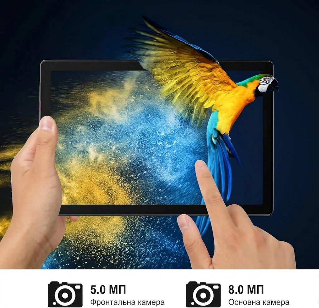 Планшет 10" UIVY MB1001 2/64Gb 4 ядра Android 13 Чорно-сірий, фото №5