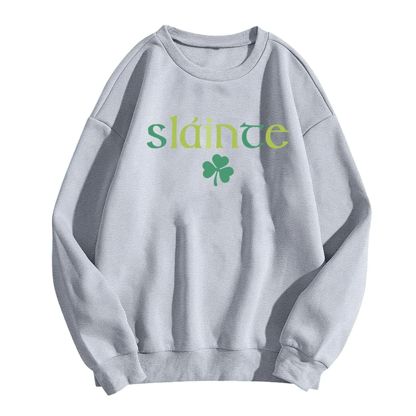 Женский свитер с принтом клевера на День Святого Патрика, повседневный, с длинными рукавами и круглым вырезом, клевер - счастливый талисман, фото №4 Женский свитер с принтом клевера на День Святого Патрика, повседневный, с длинными рукавами и круглым вырезом, клевер - счастливый талисман, фото №4