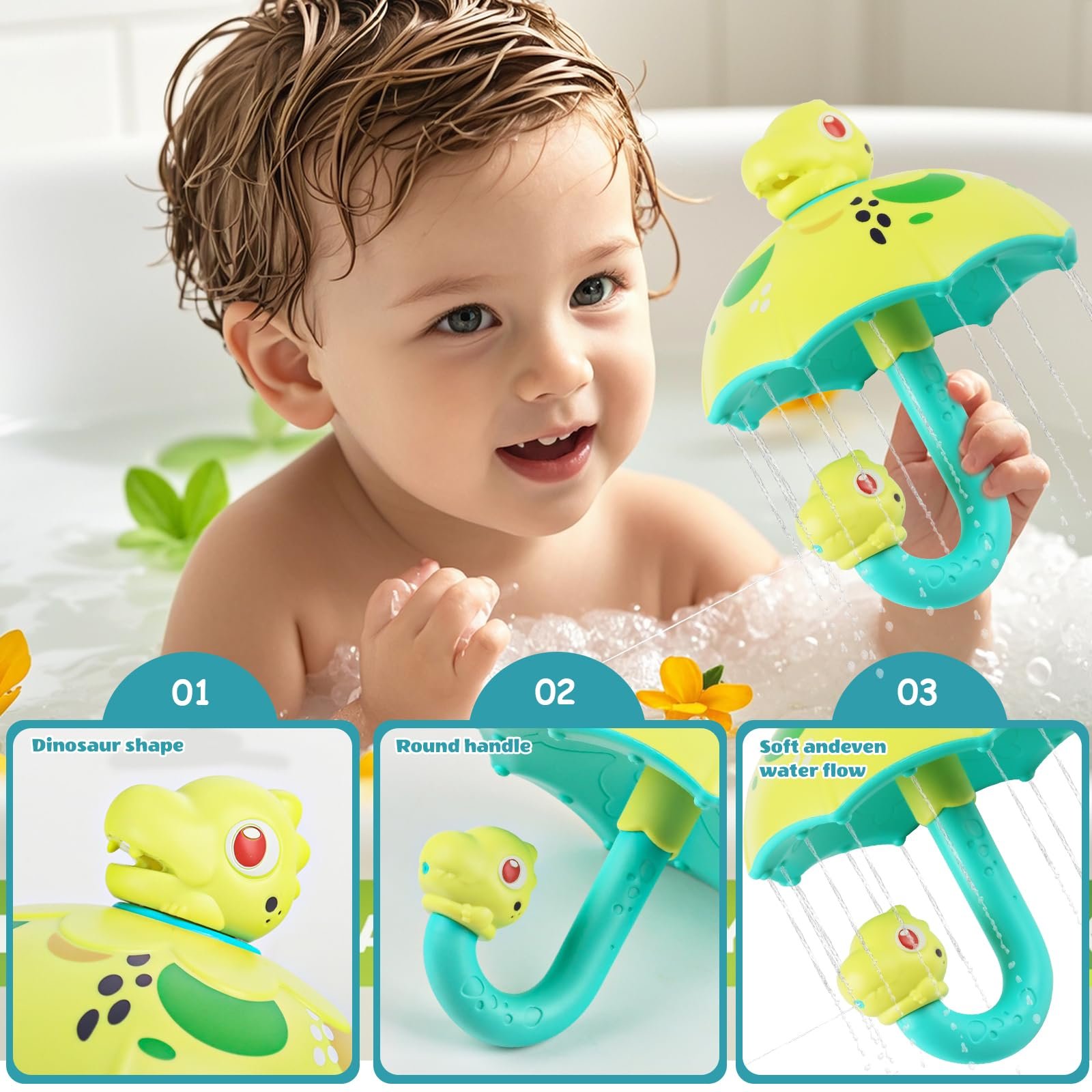 Игрушка для ванны Динозавр-зонтик для душа, фото №3