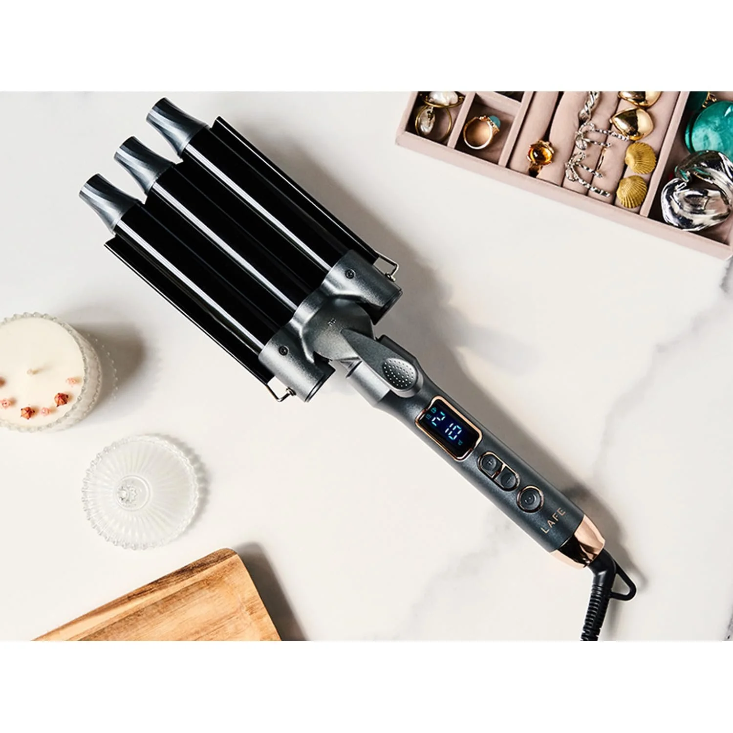 Плойка-випрямляч Lafe керамічна, 25 мм, 130–210 °C, 105 Вт, фото №5 Плойка-випрямляч Lafe керамічна, 25 мм, 130–210 °C, 105 Вт, фото №5