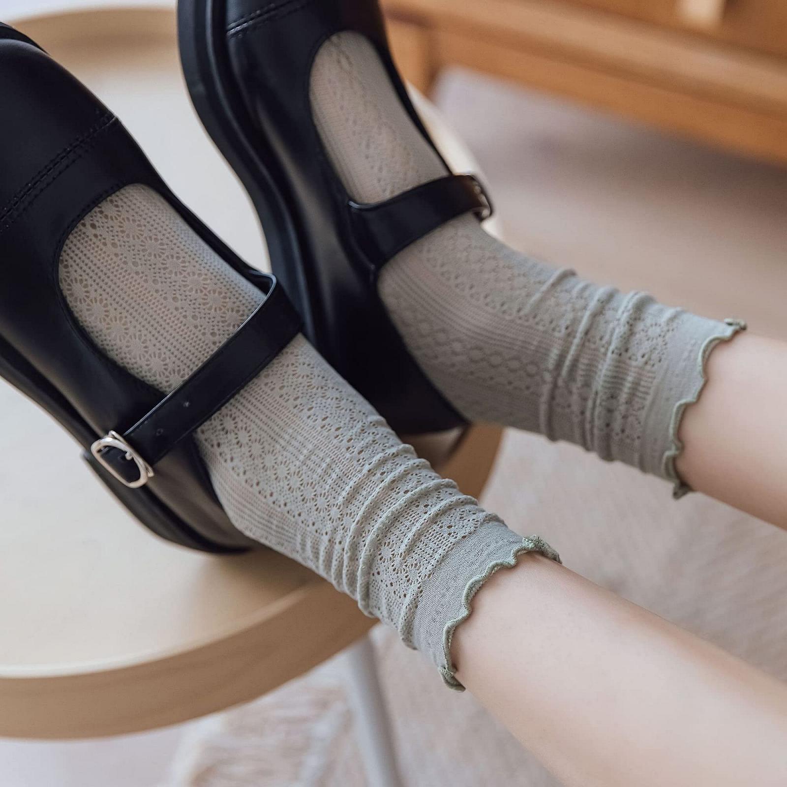 Набор из 3 пар носков с оборками для девочек/женщин, тонкие, прохладные и дышащие, короткие носки, носки-следки с оборками, милые, простые, шикарные носки для девочек, обязательный летний аксессуар, фото №7